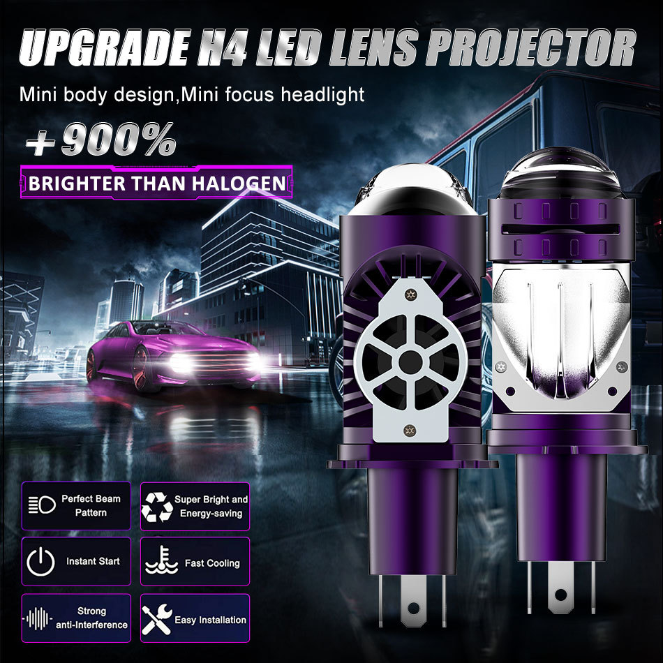 LED Headlight Bulb Projector New H4/9003/HB2 Canbus Super Bright LED 2000W 2000000LM 6000K Hi/Low Be