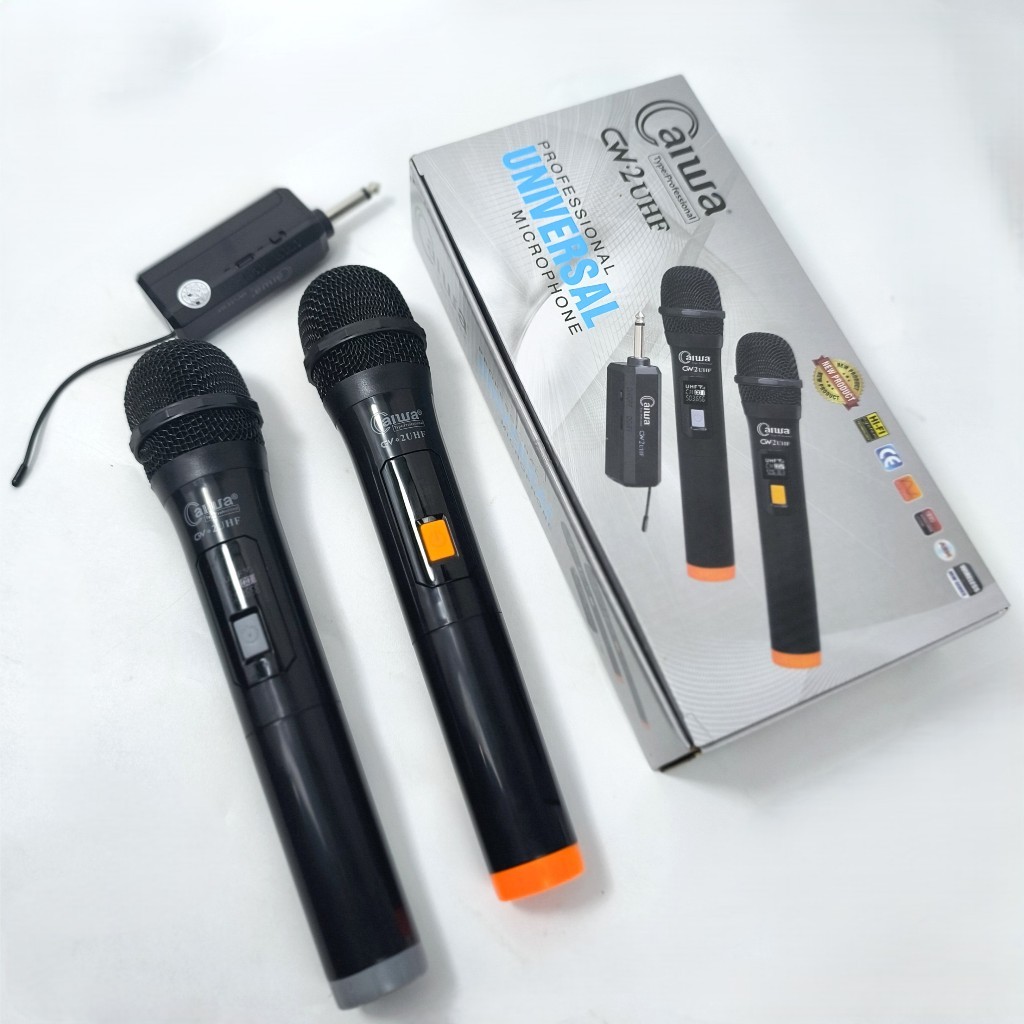 BARU Professional Microphone MIC Double WIRELESS AIWA CW 2 UHF ,MICROPHONE AIWA CW2 UHF ,MIC AIWA UH