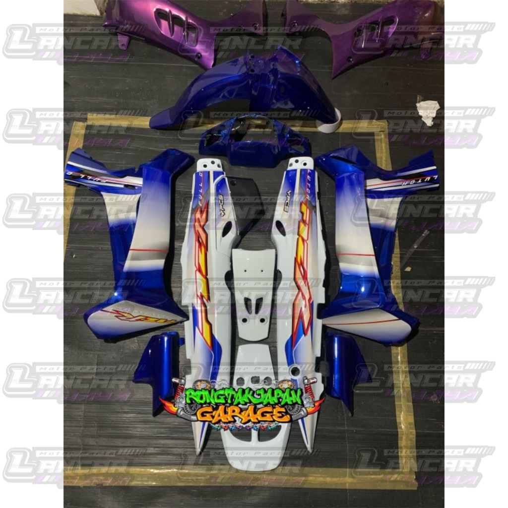 cover body fiz r f1zr fizr full clutch biru putih 2003 full set halus fiz r biru putih cover bodi fi