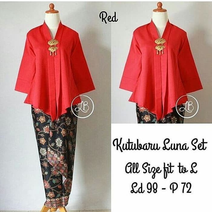 AF Setelan Kebaya Kutubaru Luna Satu Set - Ivory