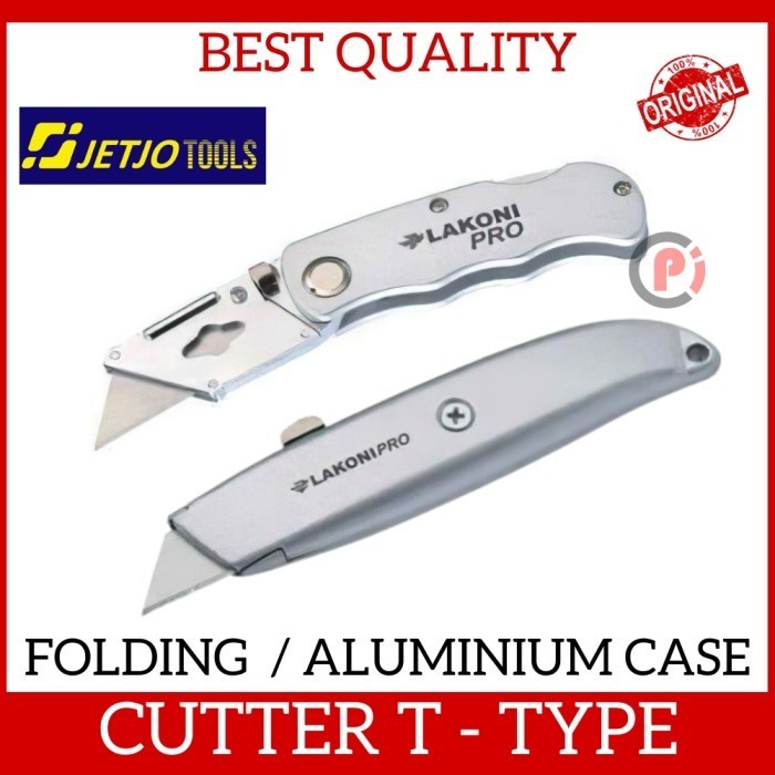 JETJO TOOLS Pisau Cutter Gypsum Model T Type Folding Knife Aluminium Case Tajam Cutting Board JETJOT