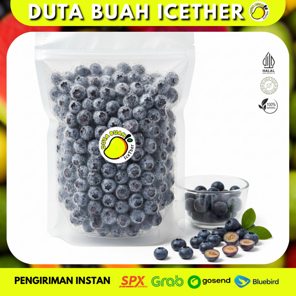 Blueberry Frozen Fruit – Buah Beku Segar Siap Konsumsi untuk Smoothies & Topping | Duta Buah Icether