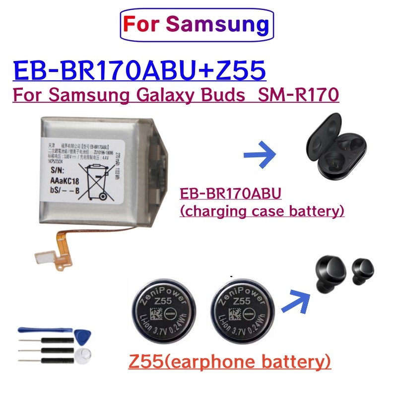 New Battery EB-BR170ABU 270mAh For Samsung Galaxy Buds SM-R170 R170 Earphone Compartment Headset Bat
