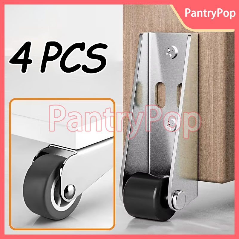 4PCS/Pintu Geser Roda Rel Sunyi Vertikal Mini / Roda Bawah Pintu Geser / Tahan Nilon Universal Penya