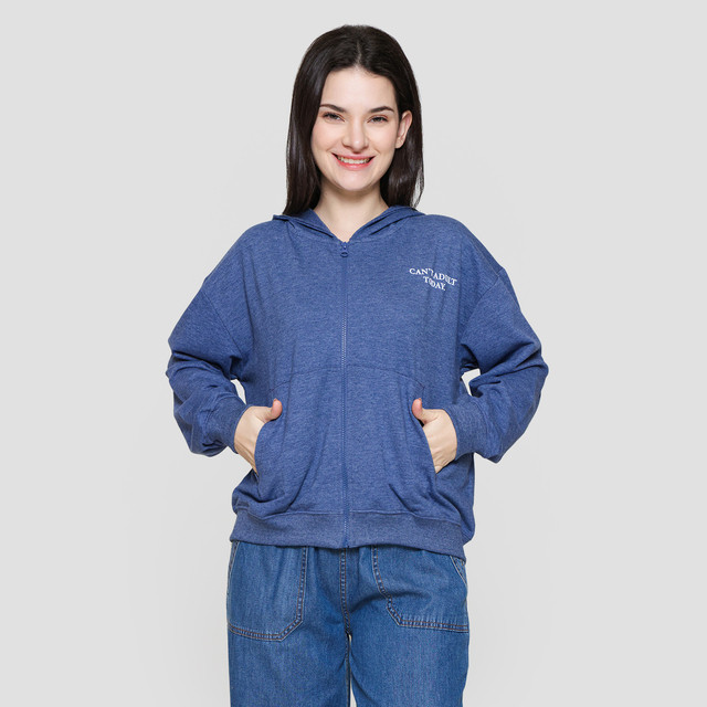 Disney Zipper Print Winnie The Pooh Jaket Wanita 123079419