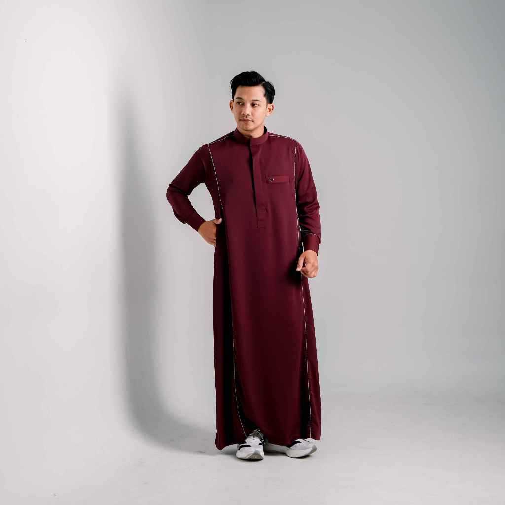 CUCI GUDANG Jubah Pria Dnine Thobe Farel Line Uv Protection