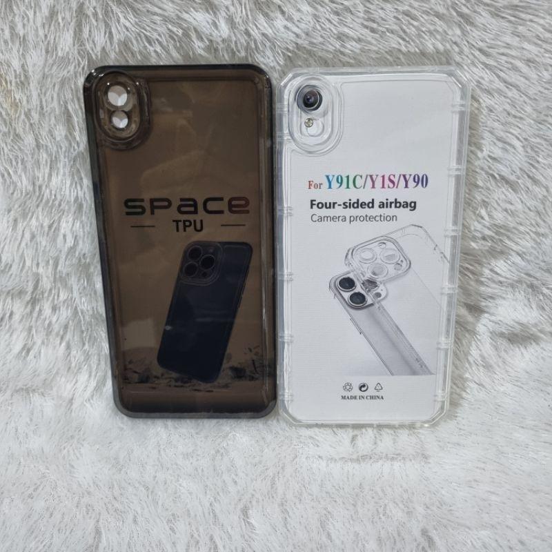 Soft Case Vivo Y91C/Y1S 1820/1920 Real Lobang Silikon Bening Trasparan TPU Protect Camera
