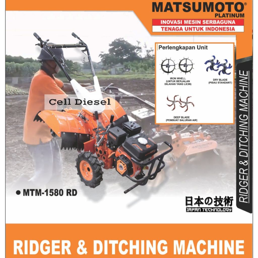 PROMO GASPOLL Mesin Traktor Sawah Bedengan MATSUMOTO MTM 1580 RD