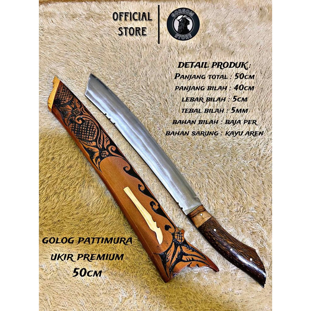 GOLOK CIBATU ASLI patimura ukir panjang GOLOK kerja pemotong kayu dan pohon besar fulltang baja per