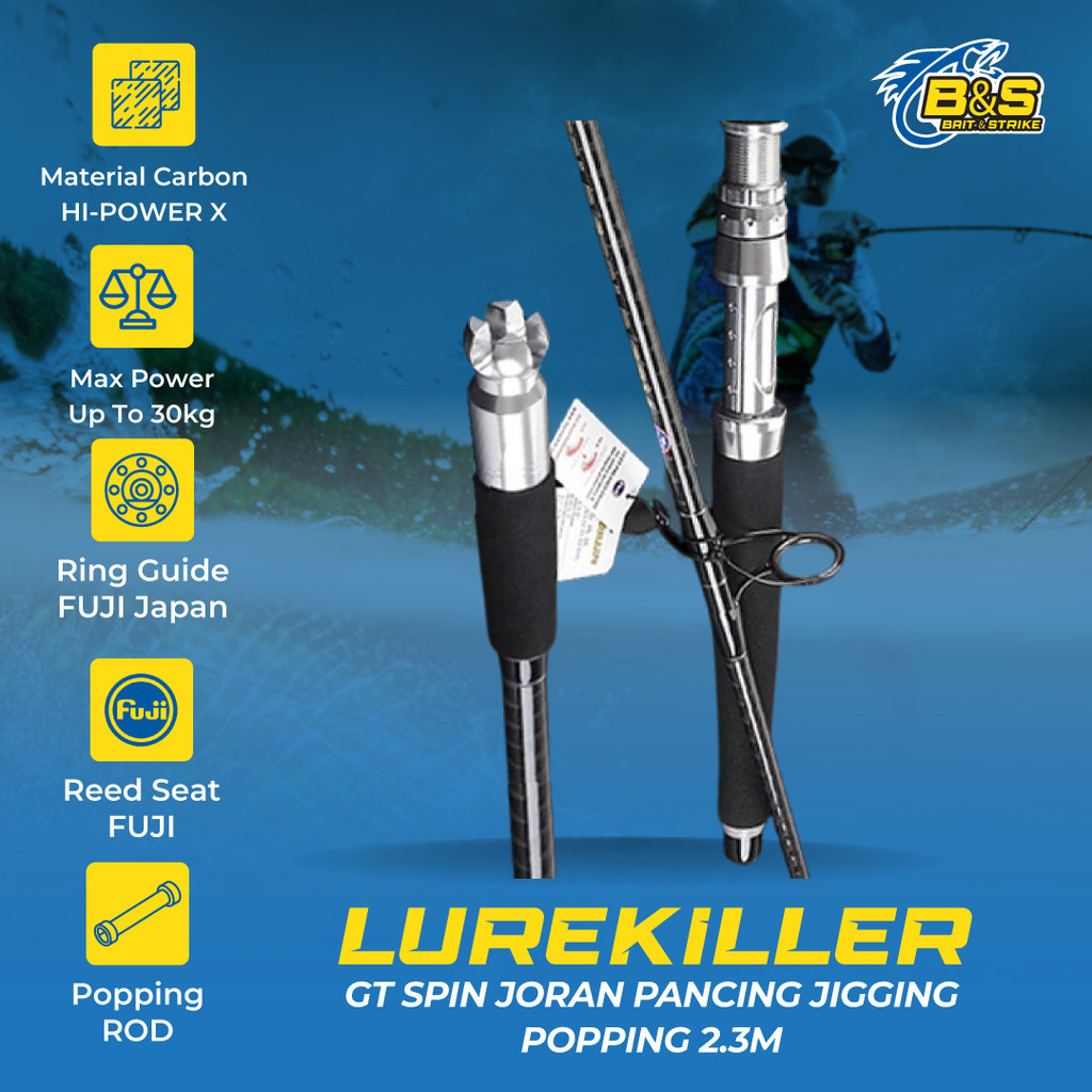 Joran pancing Lurekiller GT SPIN 2.3M joran jigging popping kuat ring fuji JP033