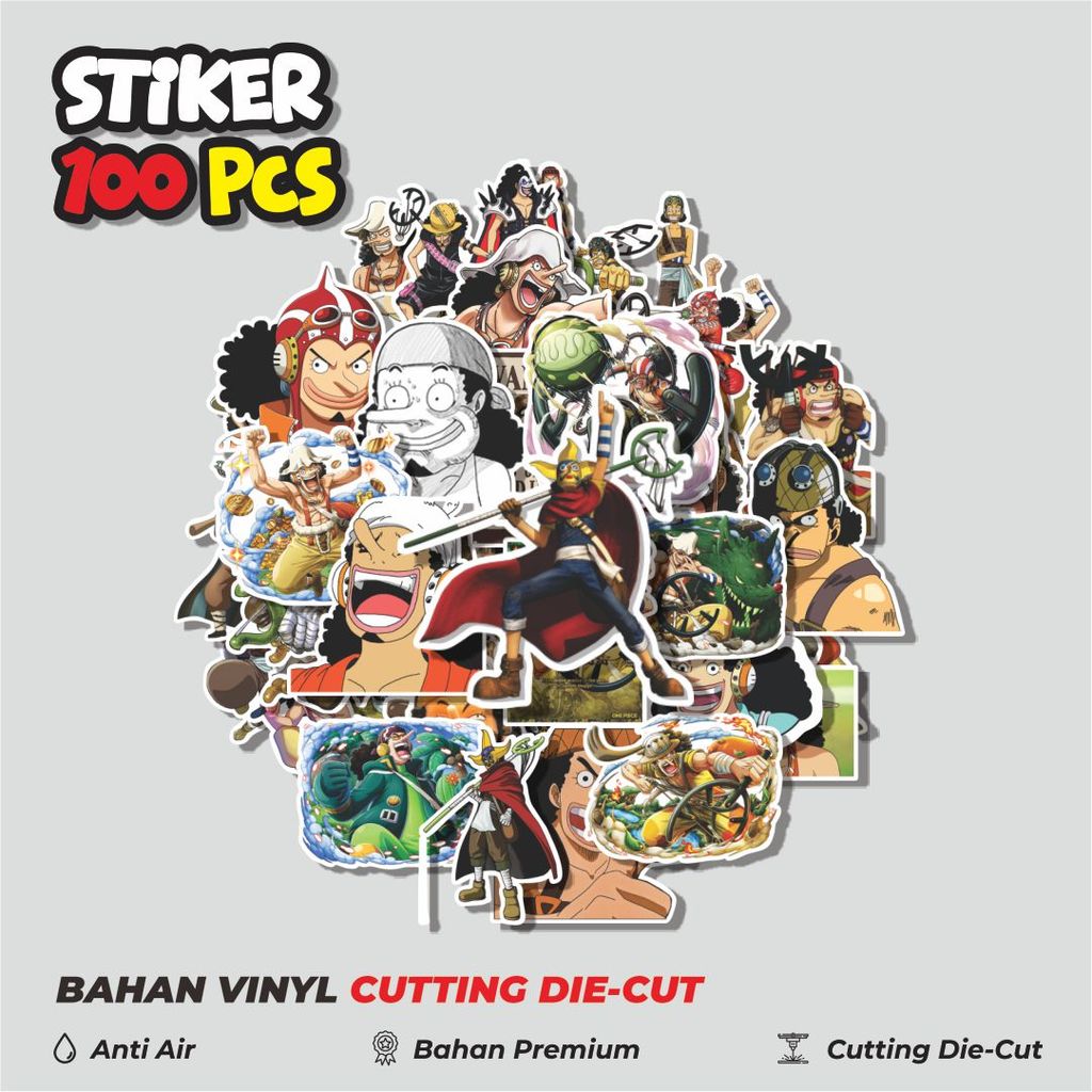 Terbaru 50 pcs Stiker Usopp One Piece Dekorasi Lucu Kreatif untuk Notebook, Skateboard, HP
