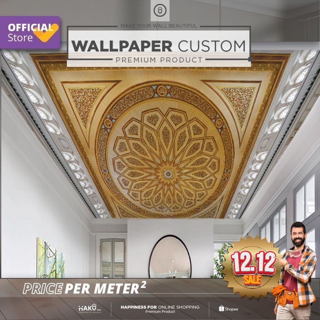 Sticker Plafon Custom Ruang Tamu | Gambar Abstrak 2.1 | Plafon | Wall Sticker | Wall Banner | Wallpa