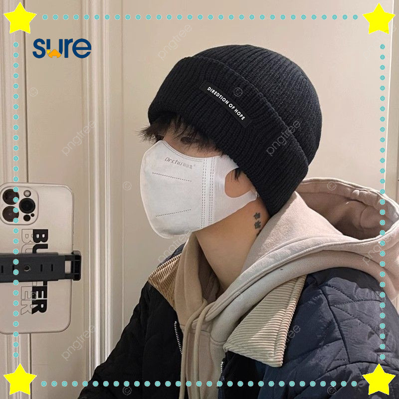 Topi Rajut untuk Pria Gaya Jepang Trendy Topi Hangat Musim Dingin Topi Katun Hangat Musim Dingin unt