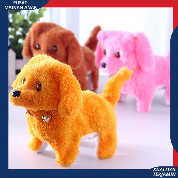 Mainan Boneka Anjing Gerak Bunyi Tenaga Baterai /  Boneka Anjing Elektrik Bisa berjalan & Berbunyi