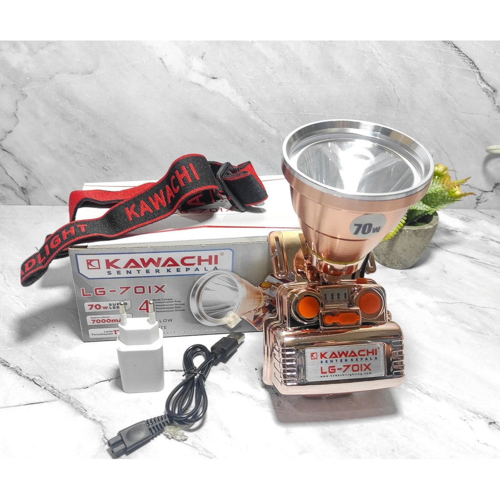 Headlamp Kawachi 70w LG-701X Senter Kepala 70 watt Waterproof Putih