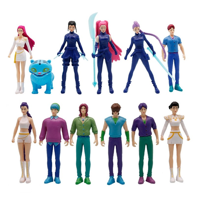 5Pcs / 12Pcs / 18Pcs / Set Suit Kpop Demon Hunters Model Gambar Aksi Mainan Derpys Harimau Rumi Mira