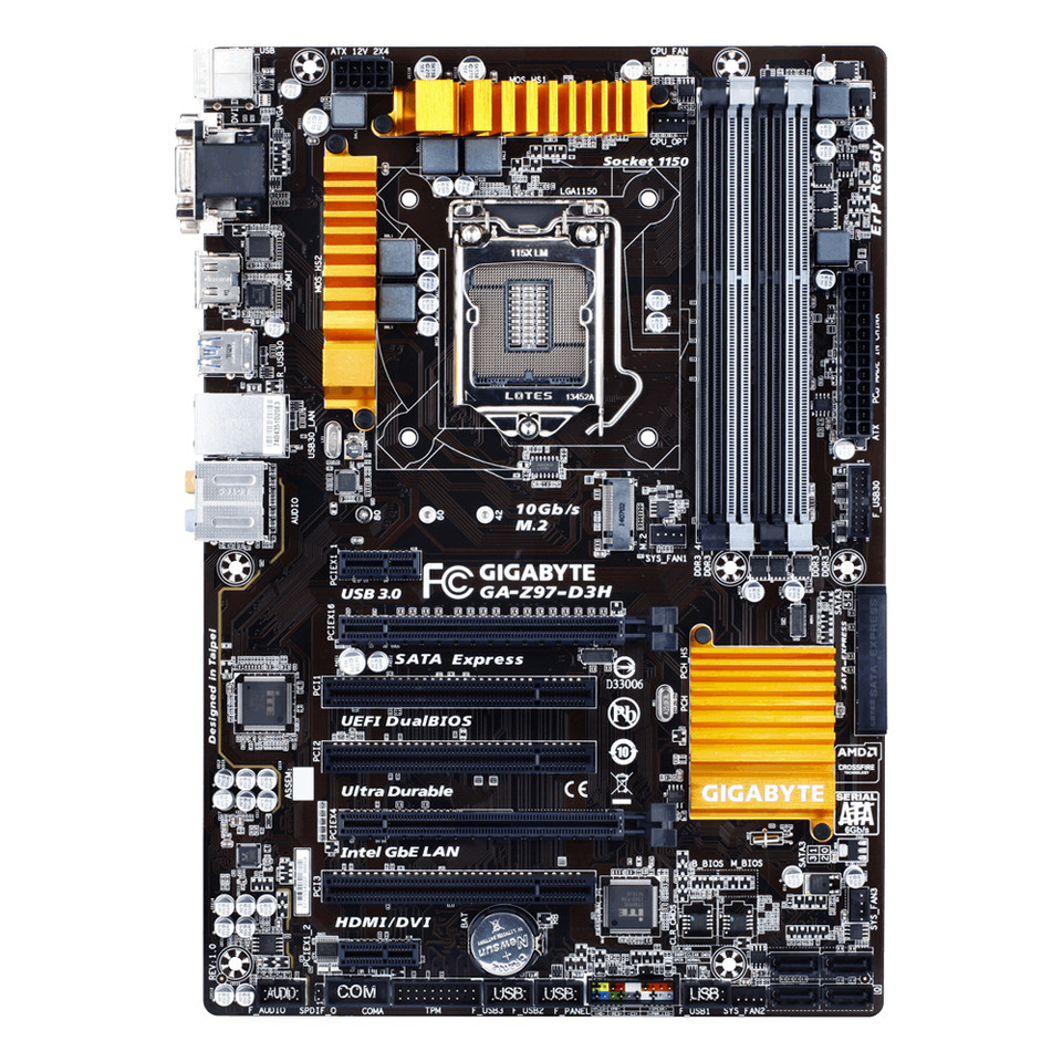 GIGABYTE GAZ97D3H LGA 1150 Intel Z97 HDMI SATA 6Gbs USB 30 ATX Intel Motherboard