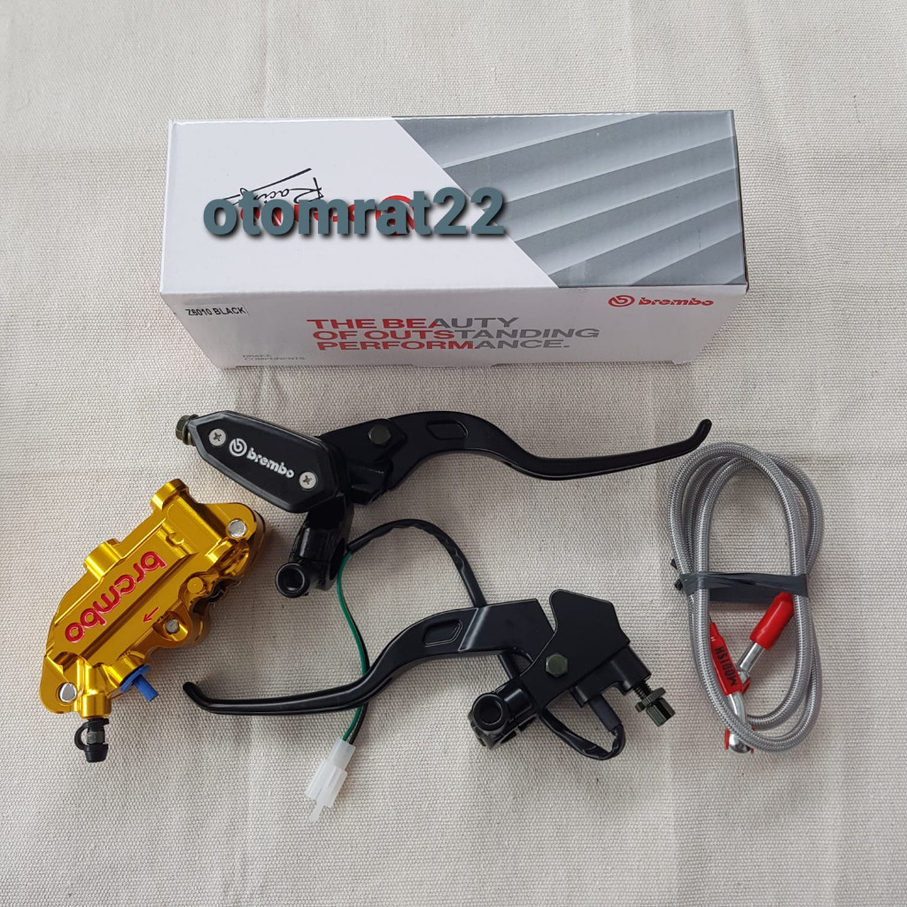 PROMO 12.12 SALE HANDLE MASTER REM OVAL MODEL RCB + KALIPER 4PISTON MONOBLOK + SELANG REM 90CM CARBO