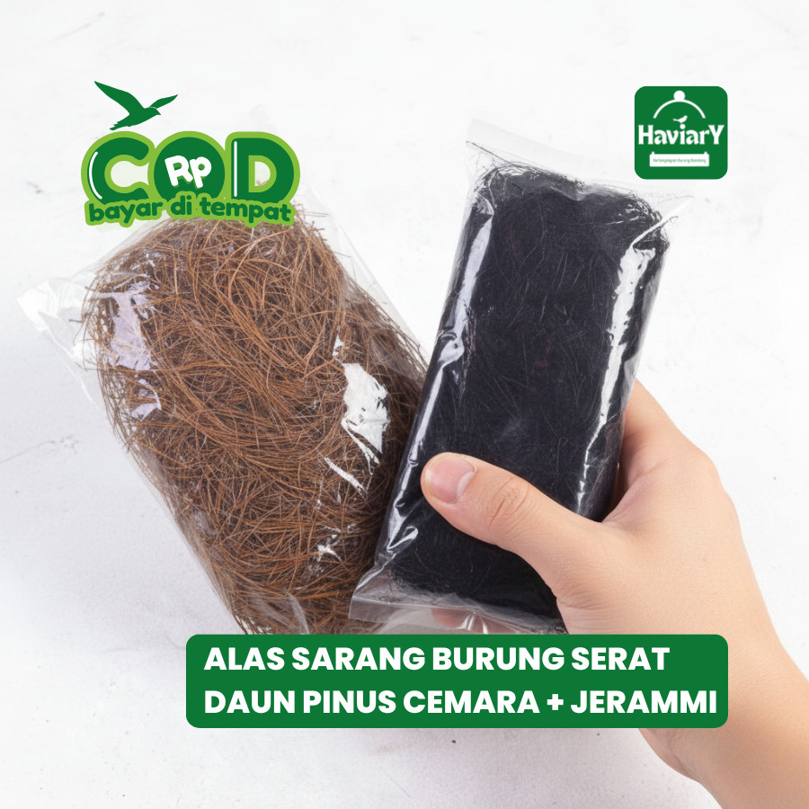 Alas Sarang Burung Serat Daun Pinus Cemara – 1 Pack Besar | Alas Sarang Aviary & Ternak Penetasan – 