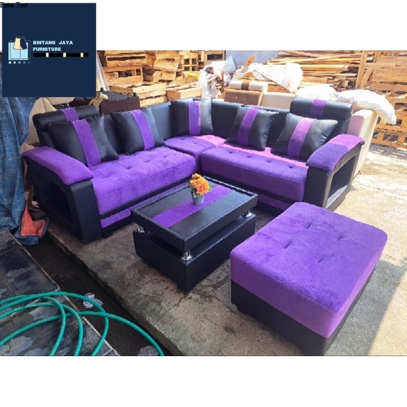 Sofasudut + Puff / sofa l sudut puk / sofa sudut minimalis / sofa murah Tegal