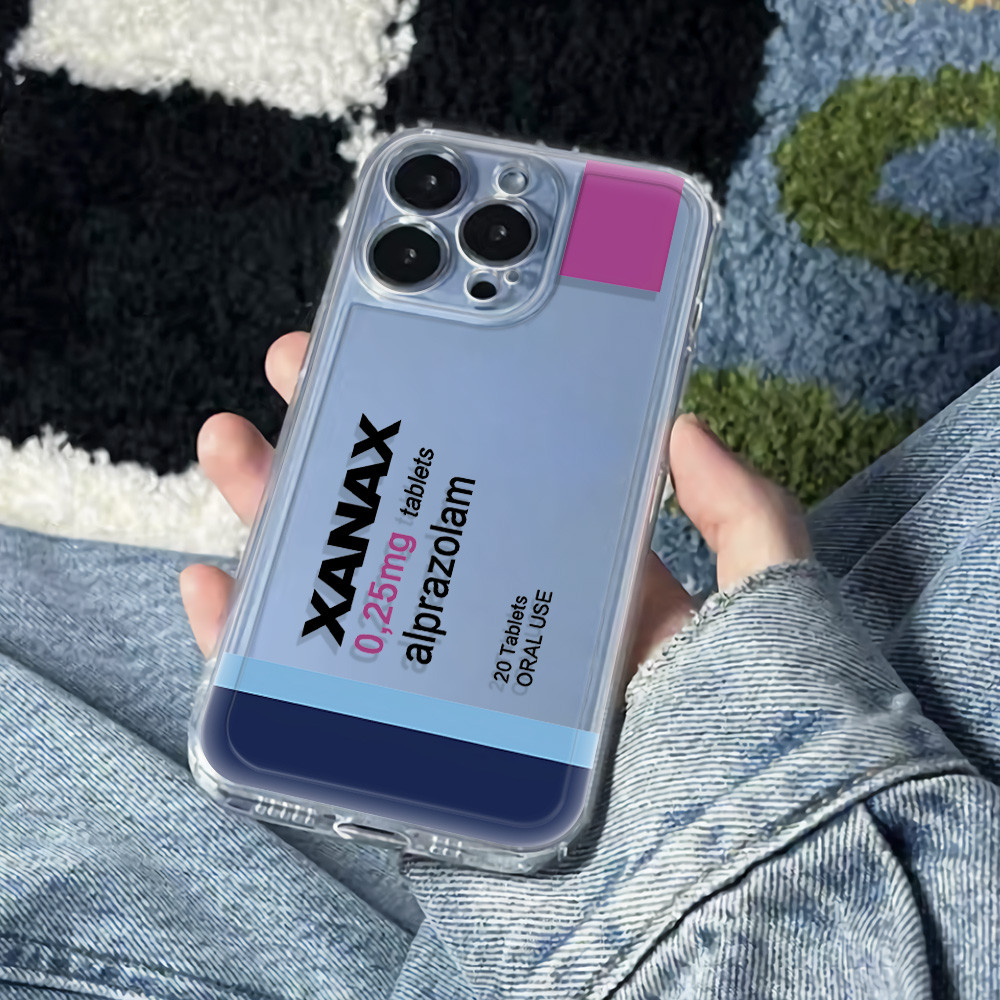 XANAX hot Phone Case For iPhone 16e 15 14 13 12 11Pro Max 7 8Plus XR XS MAX Cute Anti Fall Cover Sil