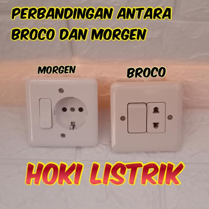 STOPKONTAK IB ENGKEL BROCO DAN MORGEN BER SNI / STOP KONTAK + SAKLAR - BROCO by MitraHobby