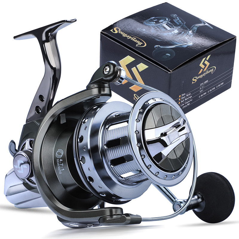 Sougayilang 10000 Full Metal Spinning Fishing Reel 10+1BB 11+1BB 30KG Max Drag Power Reel for Saltwa