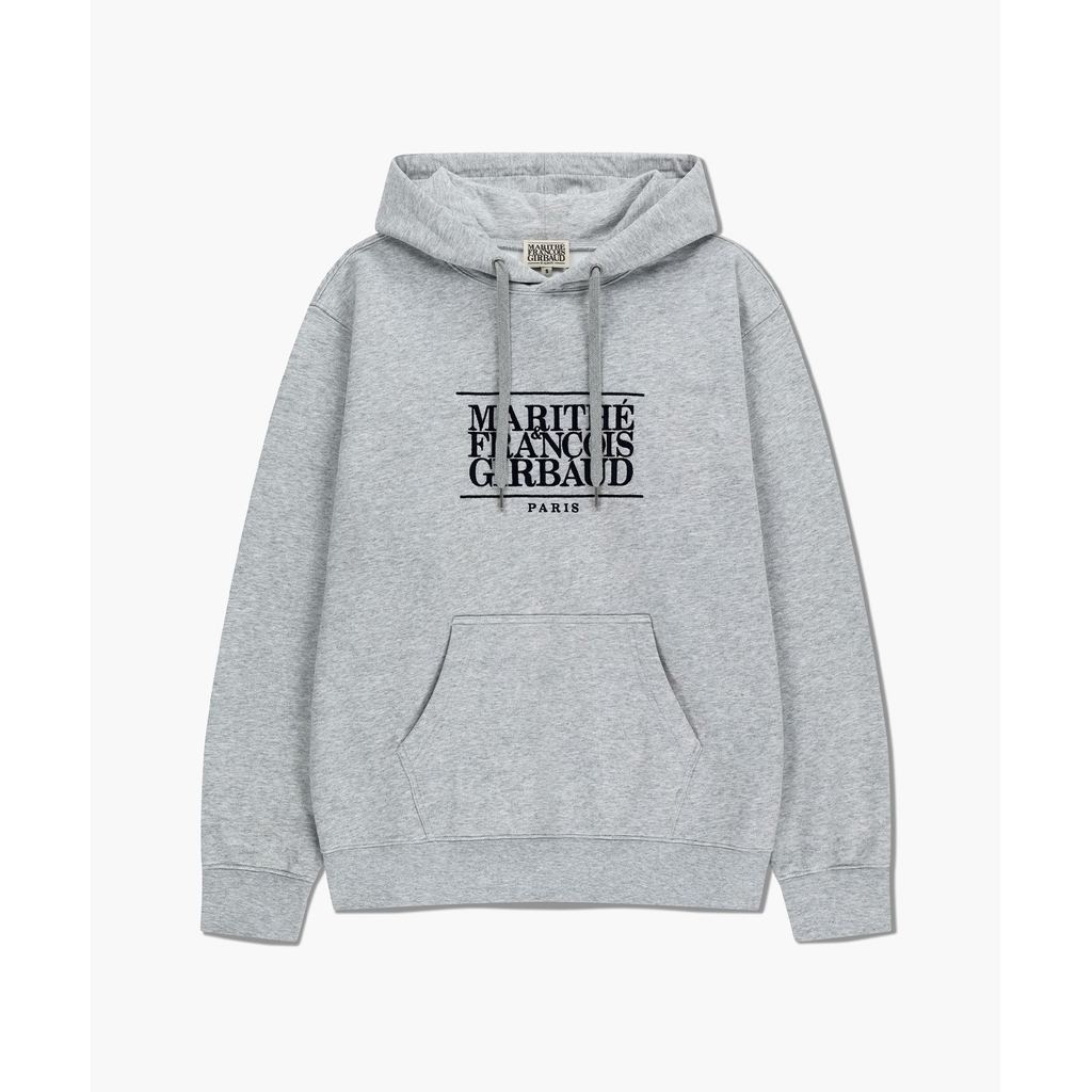 MARITHE FRANCOIS GIRBAUD CLASSIC LOGO EMBROIDERY HOODIE (BRUSHED) heather gray