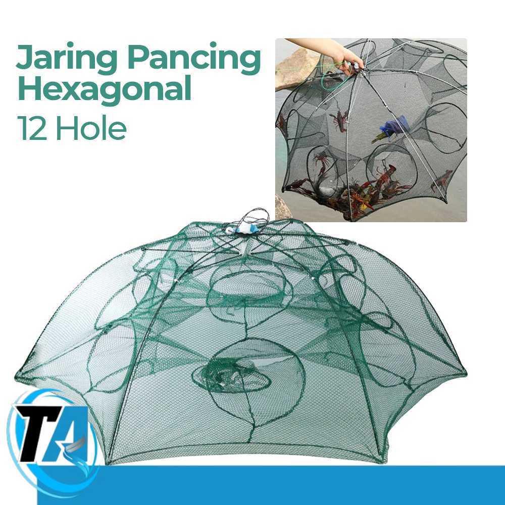 Jaring Pancing Ikan Hexagonal 12 Hole Fishing Net Trap Cage - H14572