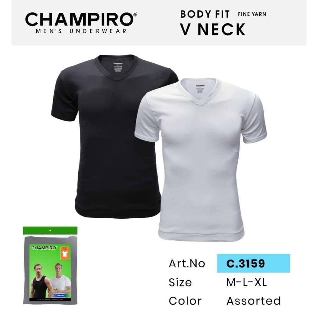 Champiro Man T-Shirt V-Neck Kaos Pria Dewasa - Kaos Oblong Dalaman Champiro  3159 Termurah