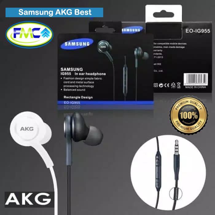 Handsfree Samsung AKG Earphone Headset Aksesoris HP Handphone Hedset - Hitam