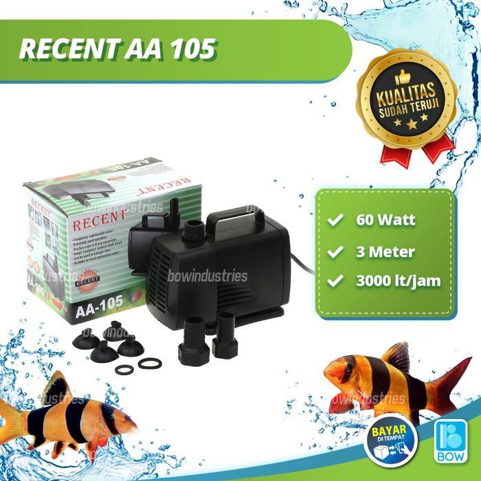 Pompa Celup Air Kolam Aquarium Aquscape RECENT AA 105 AA105 60 Watt 3m - AA 105