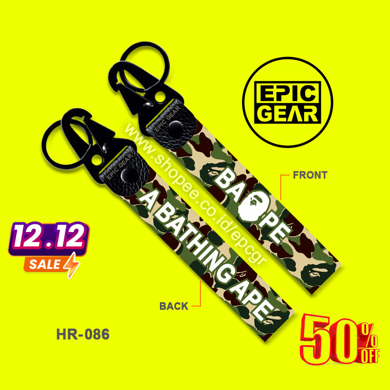 HIGH QUALITY GANTUNGAN KUNCI SEPEDA MOTOR MOBIL UNIVERSAL A BATHING APE PREMIUM KEYCHAIN LOGO BAPE C