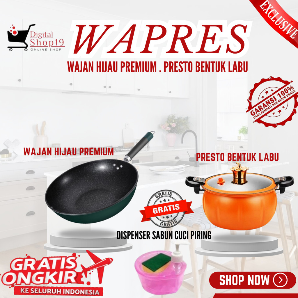 DS.ID COD PAKET WAPRES WAJAN HIJAU + PRESTO LABU + DISPENSER SABUN CUCI