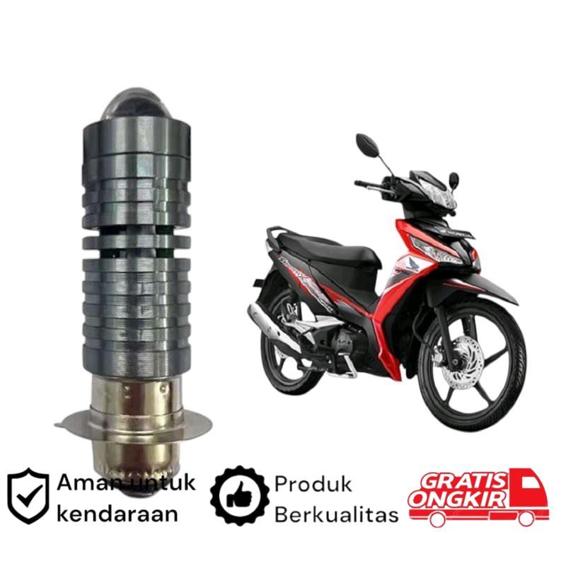 1pcs Lampu depan LED H6 Laser motor Honda Supra X 125 FI Koko