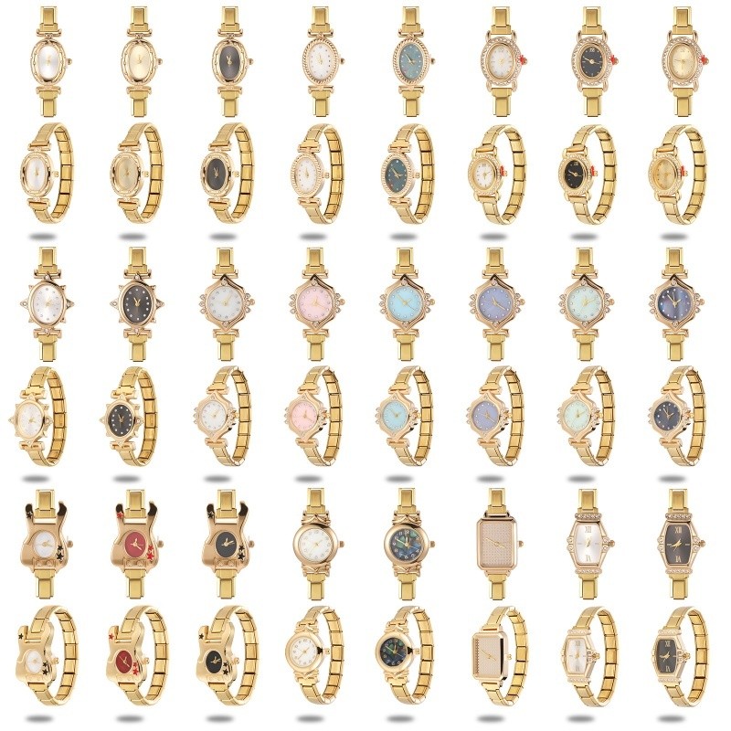 New Vintage Men Women's High Quality Oval Shape Stainless Steel Watch Bracelet Fit 9mm DIY Italian C