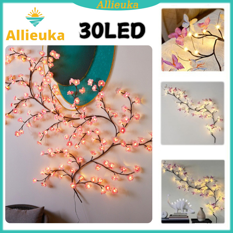 Allieuka Lampu LED Kupu-Kupu Warna-Warni Lampu Akar Berkupu-Kupu Lampu Dinding Dekorasi Kamar 3D