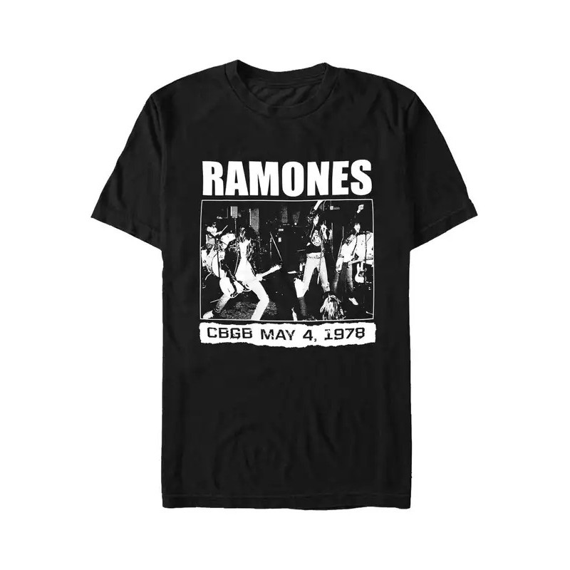 Cetak Grafis Ramones CBGB 1978 Kaos Lengan Pendek Longgar Pria dan Wanita dengan Cetakan Grafis Coco
