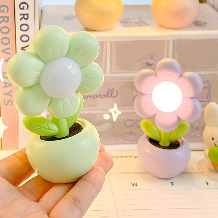 L6468  Lampu Tidur Mini Aesthetic Aksesoris Kamar Tidur Model Bunga  Lampu Meja Lucu Aesthetic Lampu