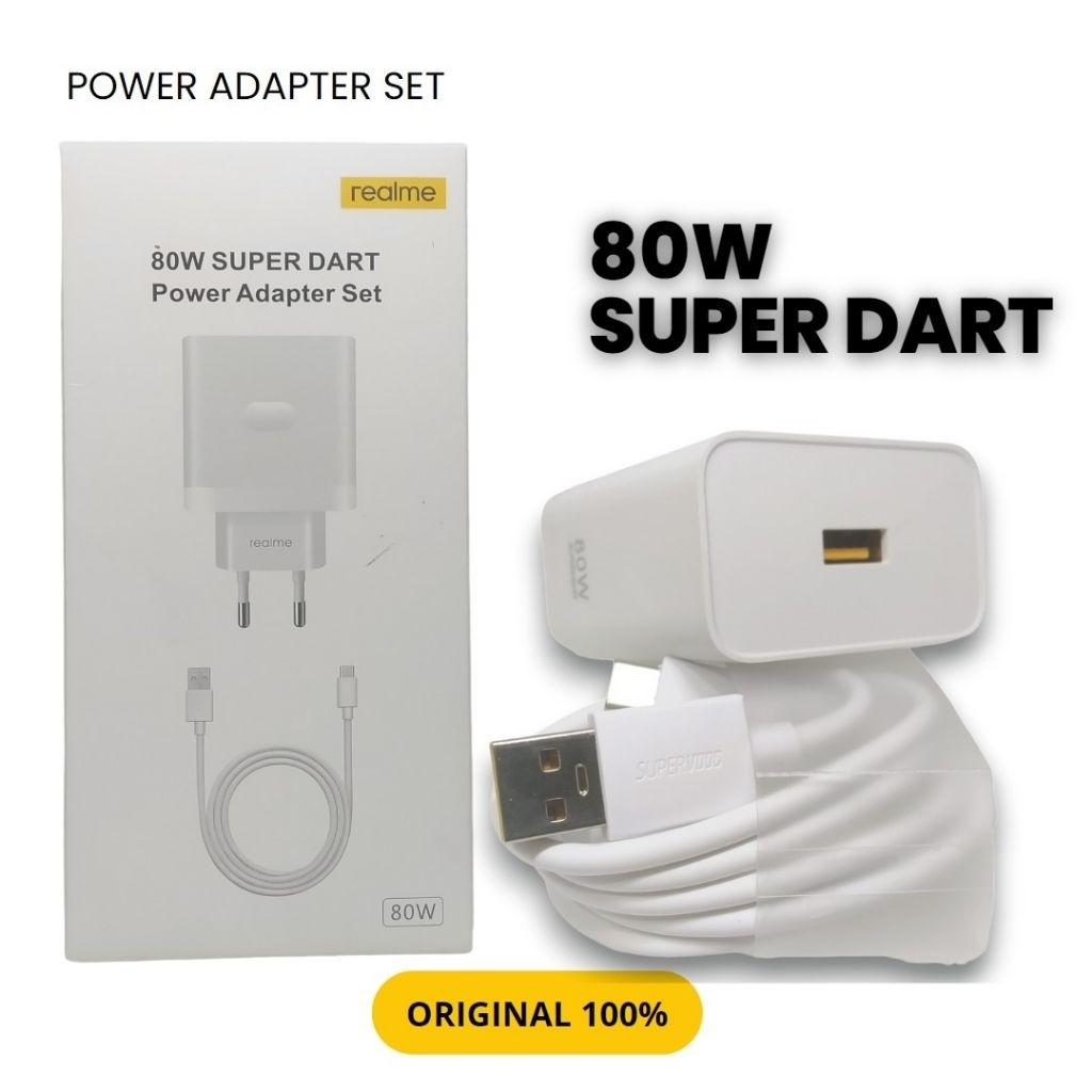 Charger Max Realme 100% Original 80W Fast Charging DART - Type C