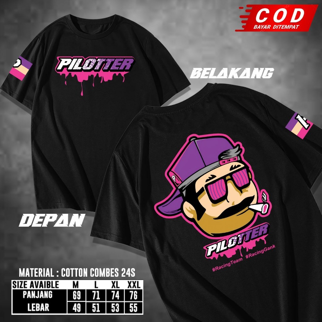 KAOS PLTR SEASON ORIGINAL FREE STIKER KAOS PILOTER UNISEX | Kaos casual,Kaos streetwear,kaos racing,