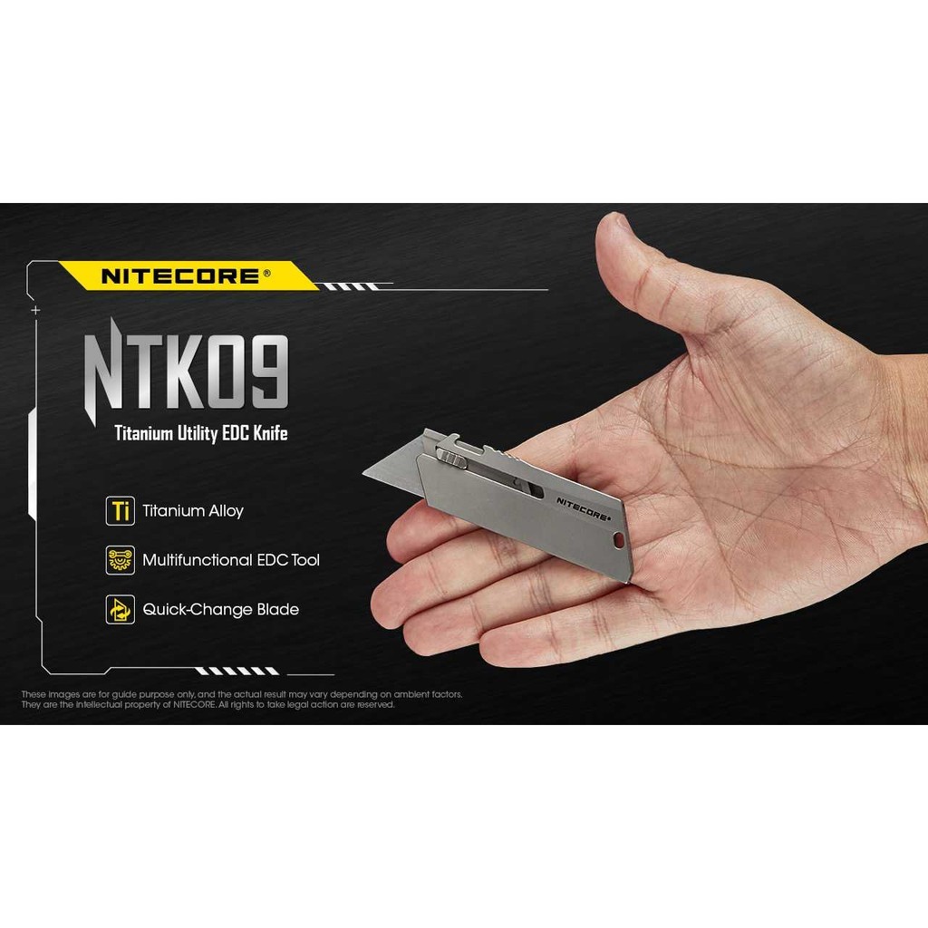 NITECORE Pisau Cutter Quick Change Blade Utility Knife Titanium Alloy - NTK09