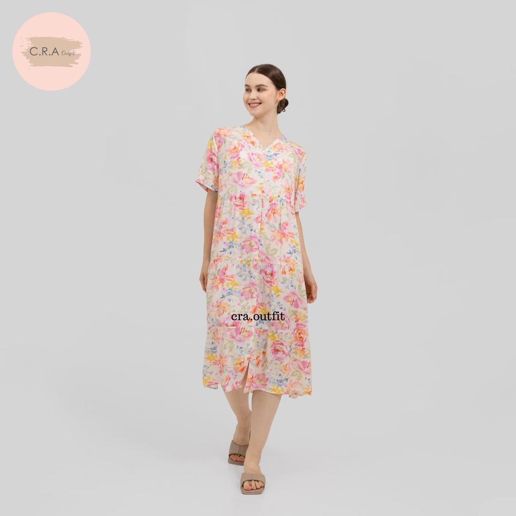 CRA OUTFIT - Maxi Dress Jumbo Rayon Premium Kekinian Busui Friendly  Zeraya Series - MZA