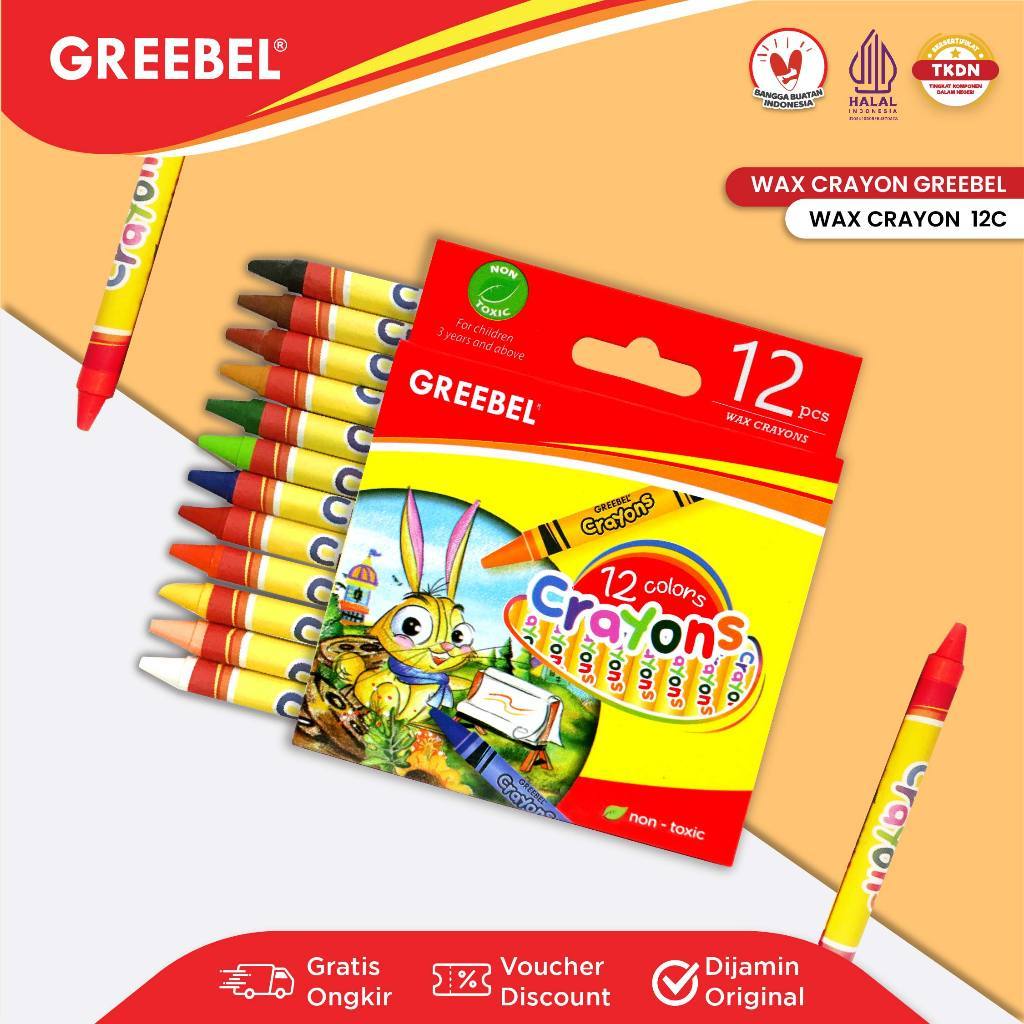 Greebel Crayon Krayon Wax 12 Warna / Crayon Greebel