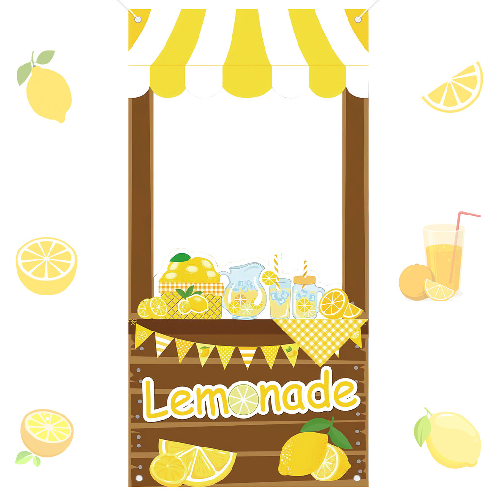 Lemonade Stand Decorations Photo Banner, Lemonade Party Decorations Photo Booth Props Lemonade Stand