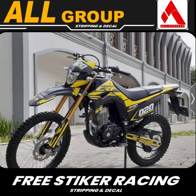 Scotlite Decal Sticker Honda CRF 150L CRF 150 L warna kuning keren fullbody nomor bebas Kendaraan Mo