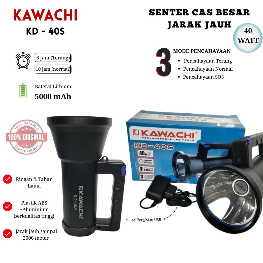SENTER CAS 40W BESAR JARAK JAUH KD 40S KAWACHI