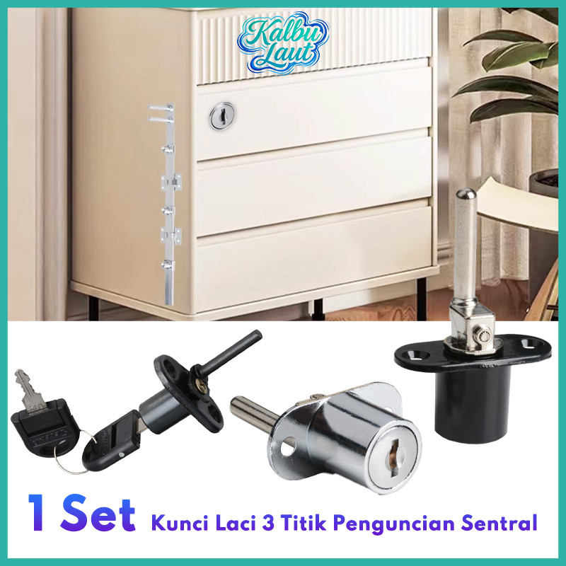 Kunci Sentral Office 3 Titik Sistem Linkage Kabinet Arsip Besi Laci Meja Furnitur