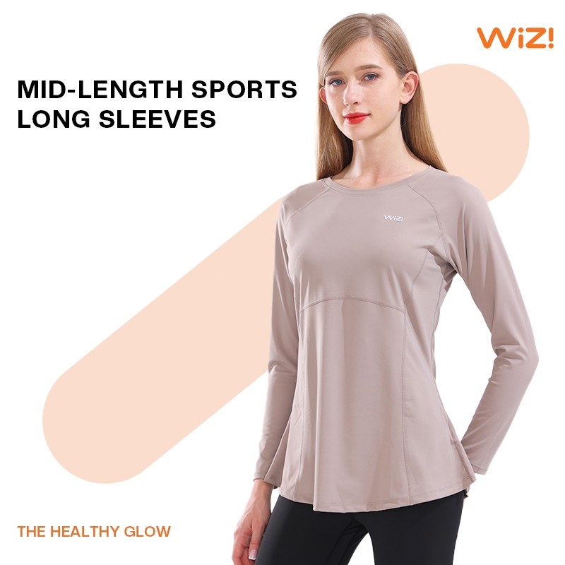 KLEPU.ID WiZi Atasan Olahraga Wanita Baju Jogging Baju Badminton Santai Menonjolkan Kesempurnaan Tub
