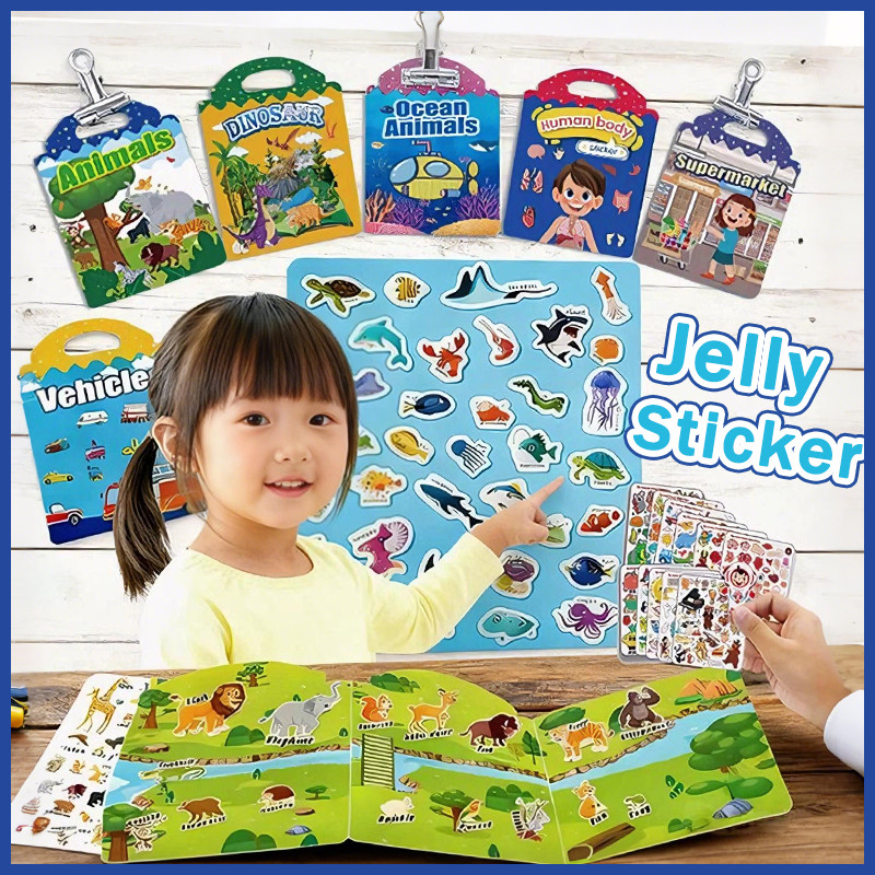 Buku Sticker Jelly  Anak Sticker Book Activity Belajar Edukasi Buku